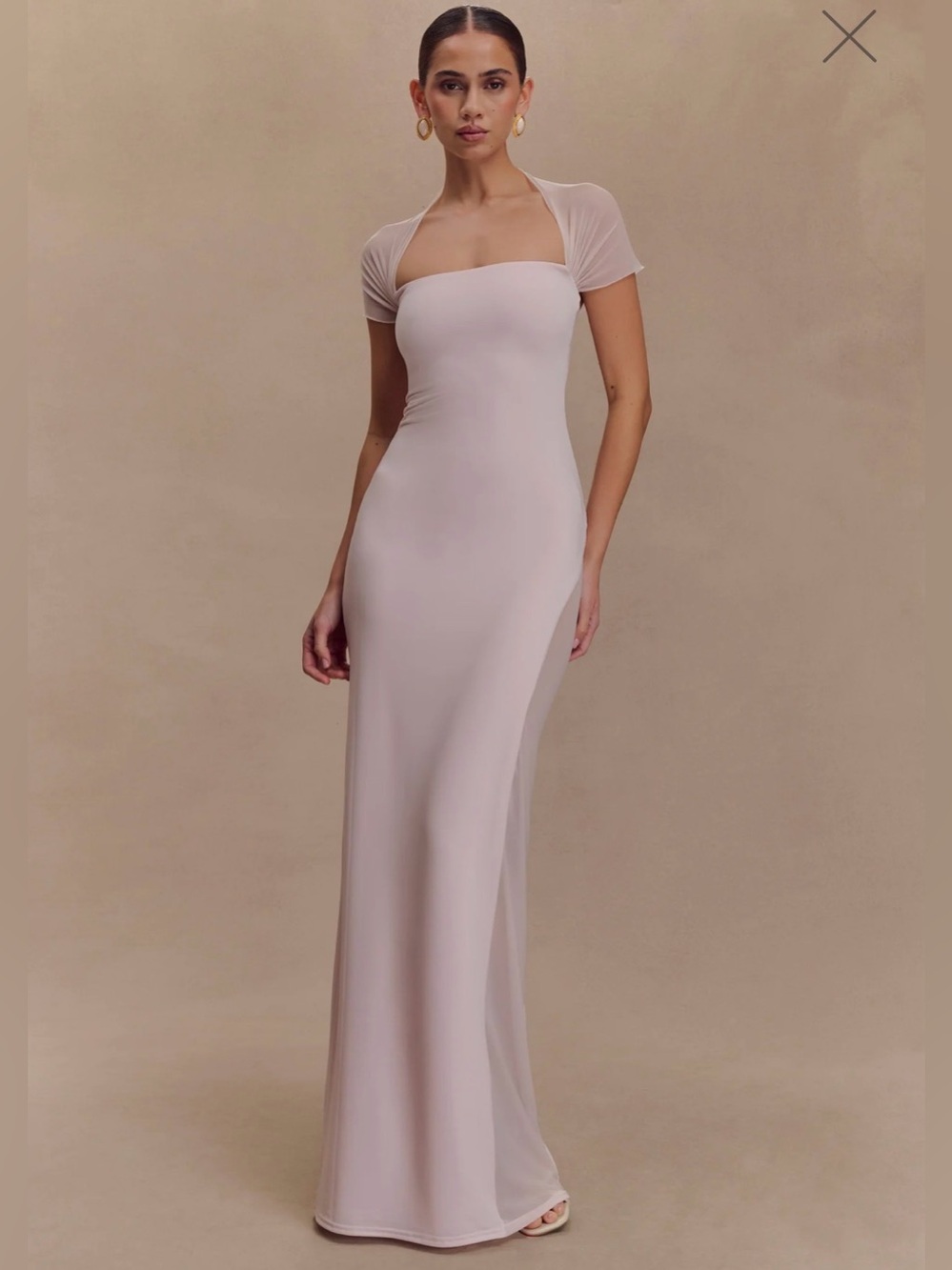 Meshki Wyatt Slinky and Mesh Dress Pink